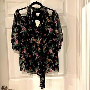 NWT Shoshanna silk drop off shoulder blouse